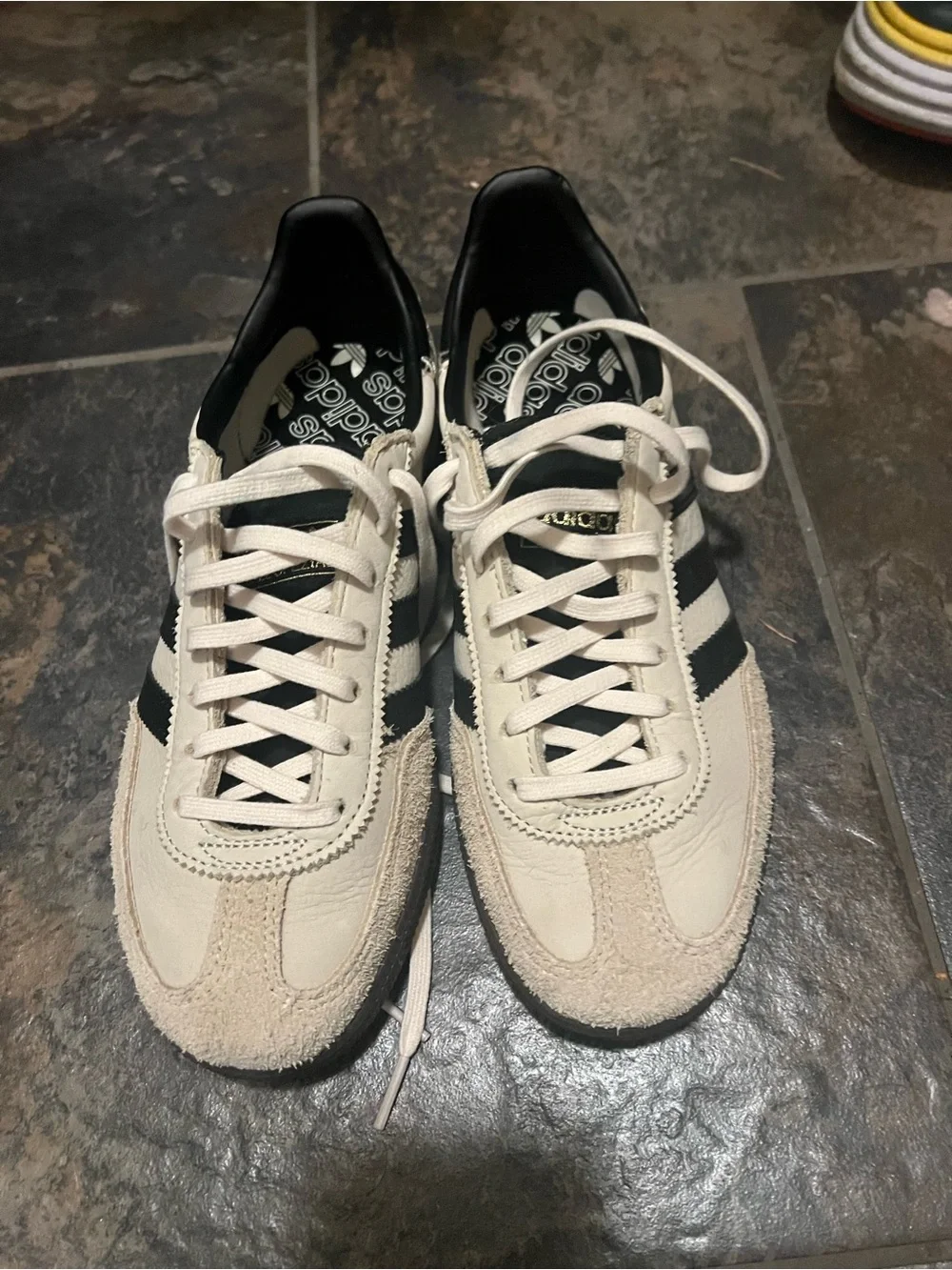 adidas Women's White Sneakers with Black Stripes